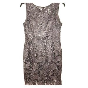 Cache dark grey lace dress tank, short
